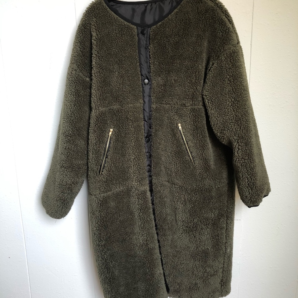Dark Green Sherpa Jacket from Japan